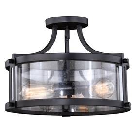 C0175 Vaxcel Lighting Holbrook 3 Light 16 Inch W Semi-flush Drum - Bronze