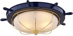 C0316 Vaxcel Lighting Orleans 2 Light 15 Inch W Flush Mount Bowl - Navy Blue / Matte