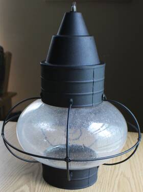 Od21836tb Vaxcel Nautical Outdoor Pendant Light 17.5 Inch Seedy Glass Texture Black