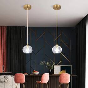 Hq-4500k-wj Vetrulus Modern Led Crystal Pendant Light Ceiling Lamp Adjustable Kitchen Island Bedroom