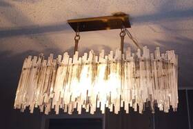 Zj-10 Vezzio Elegant Gold Cloud Glass Chandelier Mcm Lighting Dining Room Kitchen Island