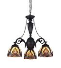 Ch33367iv21-dc3 Victorian 3lt Mini-chandelier Stained Chloe Style Tiffany Glass