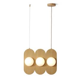 Vidalite 716407920277 Orbita 6-light Natural Wood Linear Pendant