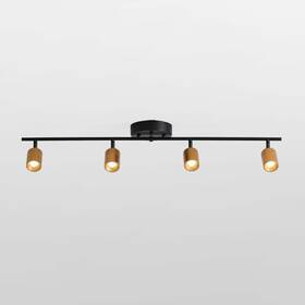 Ce1008573 Vidalite Shura 4-light Black And Brass Integrated Led Track Light With Rotatable Heads 3