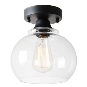 Viluxy 721353045004 Semi Flush Mount Ceiling Light Industrial Clear Glass Shade Fixtures Ceili