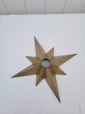 Lb10194 Viluxy Flush Mount Brass Star Light Fixture. Model 14.5 X Heavy