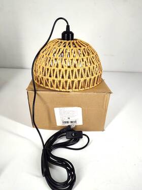 Epcl-30x-etl Vine Products Wicker Rattan Pendant Adjustable Plug-in Swag Light Farmhouse Boho Modern