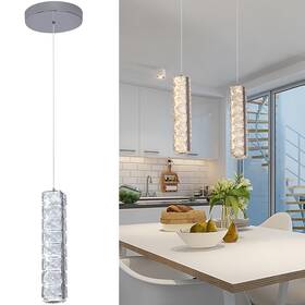 Vinilky 763214951116 1-light Crystal Pendant Light 3 Color Dimmable Led Hanging Hei