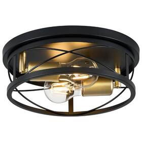 Os3003-bg1 Violoemi Farmhouse Lights Black And Gold Industrial Flush Mount Ceiling Light