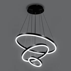 Viruhaka 608571171169 Modern Led Pendant Light Black Circular Fixture Adjustable He