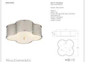Ah4015pn-fg Visual Comfort 4015pn-fg Signature Collection Alexa Hampton Basil 17.25 Inch Flush