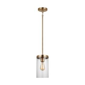 6590301-848 Visual Comfort Studio Zire 1 Light Pendant Satin Brass/clear -