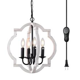 Ch-42-pg-dimmingtimer Vivihobb 4light Plug In Chandelier With 16.4ft Corddimming And Timer Switchorb Wood Farmh