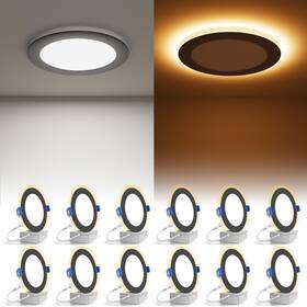 21258zm Volisun 12 Pack 6 Inch Black Recessed Light With Night Canless Led Lighti