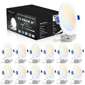 21399zm Volisun 12 Pack 8 Inch Recessed Lighting 5cct Led Light With Juncti