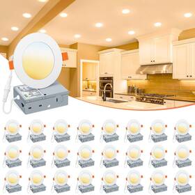 5cct Volisun 725889825529 24 Pack 4 Inch Recessed Lighting Ultra-thin Led Light With Jun