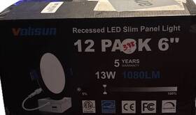 5cct Volisun 727370414786 6 Inch Recessed Slim Panel Light Led 13w 1080lm 12 Pack New