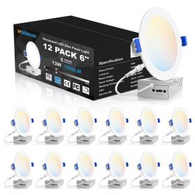 5cct Volisun 759337398310 12 Pack 6 Inch Recessed Lighting Led Light With Junction Box