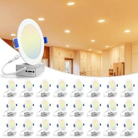B09x2v2lcx Volisun 24 Pack 6 Inch 5cct Ultra-thin Led Recessed Lighting With Junction Box