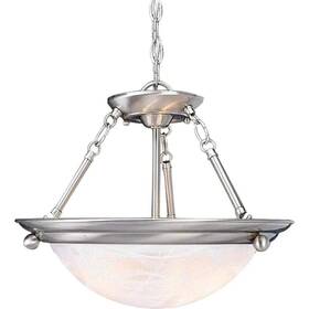 Volume Lighting 748066364048 Lunar 3-light Brushed Nickel Interior Pendant