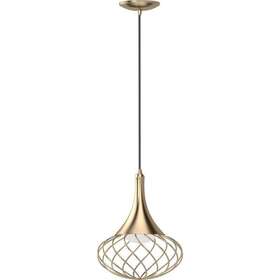 V3861-90 Volume Lighting 1-light Indoor Antique Gold Hanging Mini Pendant With Oval Caged