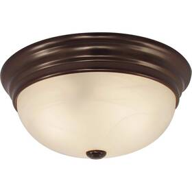 V7571-79 Volume Lighting 11 Inch W X 4.5 H 2-light Antique Bronze Flush Mount With Glass