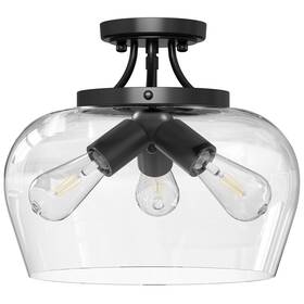 Vonhcf280600 Vonluce Semi Flush Mount Ceiling Light 13.8 Inch Fixture With Clear Glass Shad
