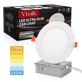 Cri85 Vtuik 894773925693 8 Pack 5 Inch 10w Led Can Light Retrofit With Junction Box 850lm/cri85