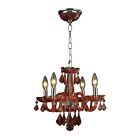 W83100c16-cr Crystal Lighting 4-light Clarion Red Worldwide Coral Chandelier