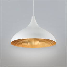 Pd-w55813-wt Wac Lighting - Pd-w55813-wt/gr 18w 3000k White With Gold Rib Pendant