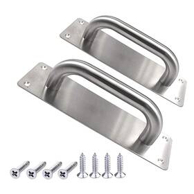 Wanlian 086972855800 2pcs Pull Push Door Plate Handle 8inch Stainless Steel Heavy Duty Barn P