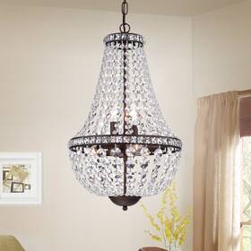 Warehouse Of Tiffany 653341005588 Uanah 6-light Crystal Antique Black Chandelier