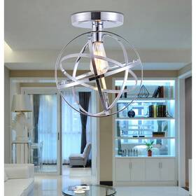 Warehouse Of Tiffany 653341010780 Kreszentia 1-light Chrome 11-inch Globe Semi-flush Mount