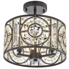 Imc79f Warehouse Of Tiffany 653341242389 Imc79f/3ab Mika Bronze 3-light Semi Flush Mount