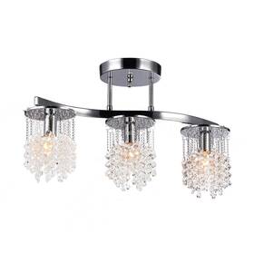 6719 Warehouse Of Tiffany 653341268587 6719/3 Silver Orchid Hessling Chrome 22-inch 3-light Crystal Chandelier Grey