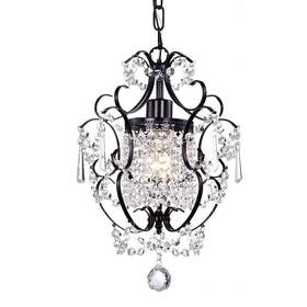 Rl4025bl Warehouse Of Tiffany 653341282583 Ava 1-light Black 11-inch Crystal Chandelier