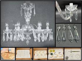 950.000.25 Waterford Crystal Lismore 6 Arm Chandelier 19 Inch Tall 24 Wide Original Packaging