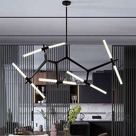 Weesalife 704795949437 Sputnik Modern Chandelier 10-lights With Frosted Glass Shade Pendan