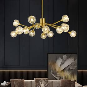 Weesalife 799086318986 Sputnik Chandeliers For Dining Room Light Fixtures Modern Crystal