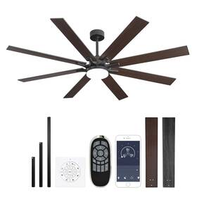Wcf72d8b262ht Wegirvin 72 Inch Smart Ceiling Fan With Light Quiet Dc Motor App/wall/remote Control