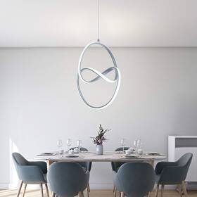 Pdl-24-04 Welaki Modern Led Pendant Light Contemporary Chandelier With Irregular Rings