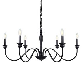 Wellmet 6-light Farmhouse Chandelier 38 Inch Light Fixture