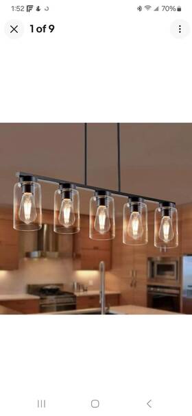 48389 Wemily Farmhouse Dining Room Light Fixture Black Chandelier C