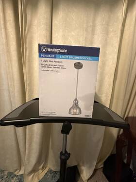 Westinghouse 61007 One-light Mini Pendant Brushed Nickel Finish With Clear Seeded Glass