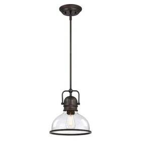 6132100 Westinghouse Boswell 1-light Black/bronze Shaded Pendant With Clear Seeded Glass