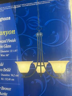 6221500 Westinghouse Indoor Chandelier Kings Canyon 3-light Oil Rubbed Bronze Finish