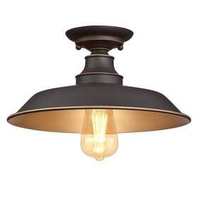 1-ceiling Westinghouse 63703 Iron Hill 12 Inch Semi-flush Mount Light In Oil Rubbed Bronze
