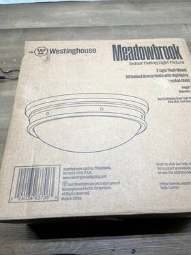 6370600 Westinghouse Meadowbrook 2 Light 13 Inch W Led Flush Mount - Oil Rubbed Read