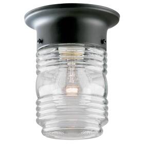 6691900 Westinghouse One-light Jelly Jar Porch-light Matte Black