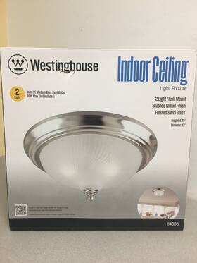 6430500 Westinghouse Lighting Co 64305 Brushed Nickel Ceiling Light 13.38 H X 13 W D Inch